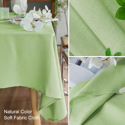 AUSSPVOCT Textured Linen Tablecloth Rectangle 52x70 Water Resistant Spill-Proof Wipeable Green Table Cloth Wrinkle Free Fabric Dining Table Cover for Birthday Party Farmhouse kitchen Tablecloths