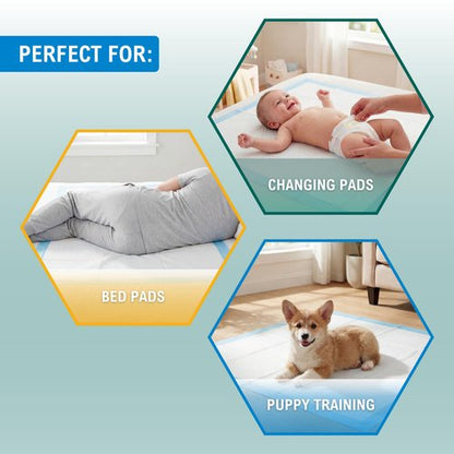 MED PRIDE Disposable Underpads 23'' X 36'' (25-Count) Incontinence Pads, Chux, Bed Covers, Puppy Training | Thick, Super Absorbent Protection for Kids, Adults, Elderly | Liquid, Urine, Accidents