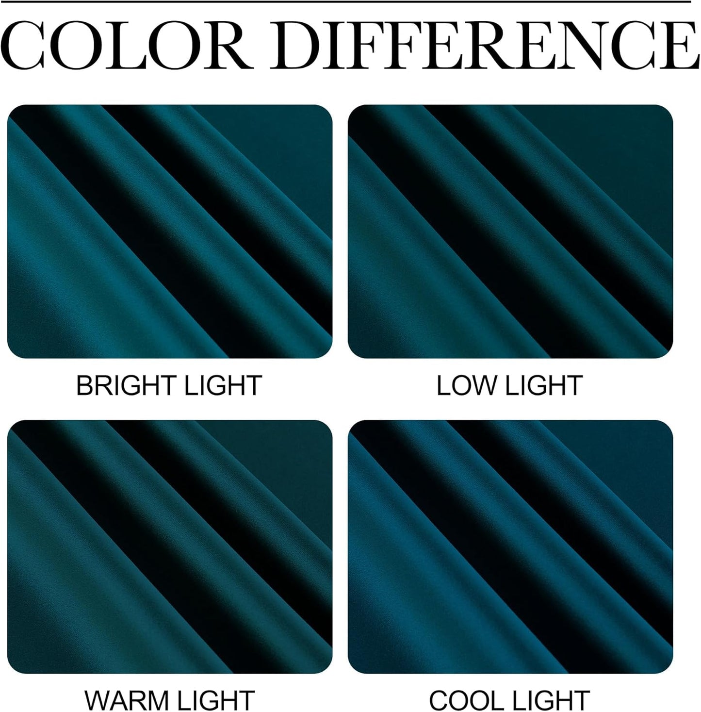 NICETOWN Teal Blackout Cafe Curtains - Faux Silk Thermal Insulated Drapes, 42" x 63", 2 Panels