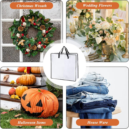 Skiennix Wreath Storage Bag - 26x9 Inch Christmas Wreath Container with Zipper & Handles | Underbed Organizer