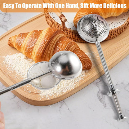 Skiennix Flour Duster - 304 Stainless Steel Baking Sifter for Powdered Sugar & Spices | 1 Piece