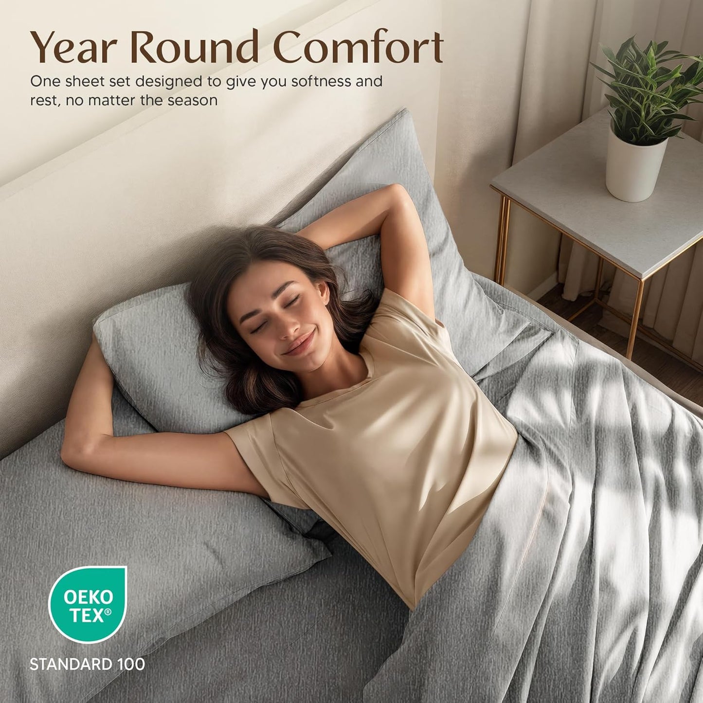 Utopia Bedding Twin Sheet Set - Soft & Breathable Microfiber, 3-Piece in Heather Grey | Oeko-Tex Certified
