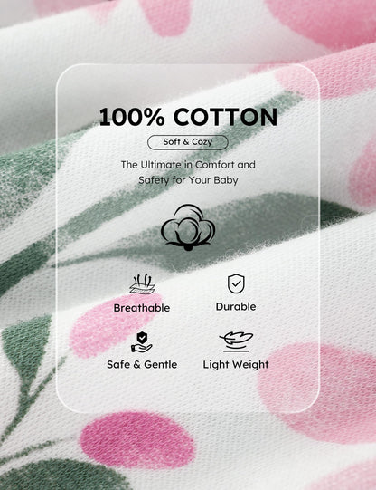 Yoofoss Baby Pajamas 100% Organic Cotton Baby Sleepers for 0-3 Months Boys Girls Clothes, 3-Pack Soft infant Toddler Footed PJs with Mitten Cuffs, Zipper Footies Pajamas