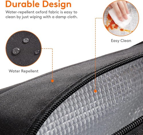 Lifewit Insulated Lunch Bag - Reusable Meal Prep Tote for Work & Travel | Black Color