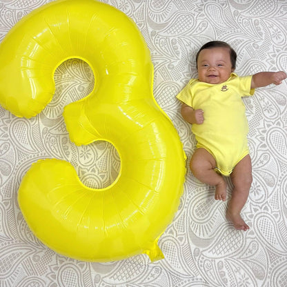 Yellow Number 2 Balloon - 40 Inch 2nd Birthday Decoration for Toddlers | Sparkling Party Decor