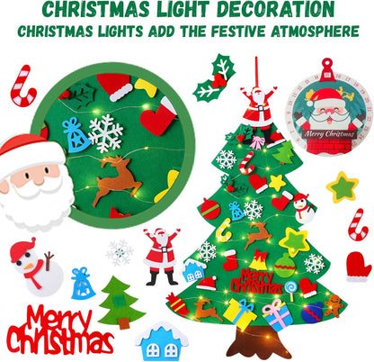 Skiennix Felt Christmas Tree for Toddlers - 3.2ft DIY Holiday Decor with 34 Ornaments & Santa Advent Calendar