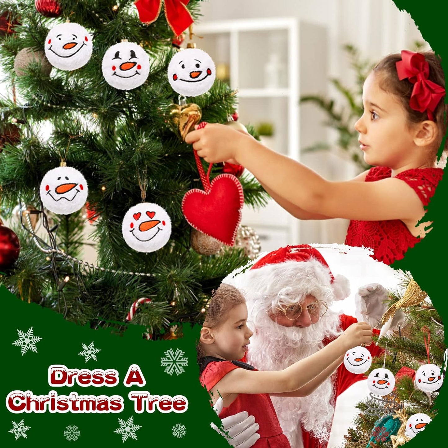 Zubebe Snowball Fun Set - 72 Cute Fake Snowmen Balls for Indoor Winter Parties | 2-Inch Classic Styles