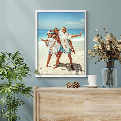 wall26 Custom Framed Canvas Wall Art - Ready to Hang Home Decor for Living Room & Bedroom | 11"x14" White