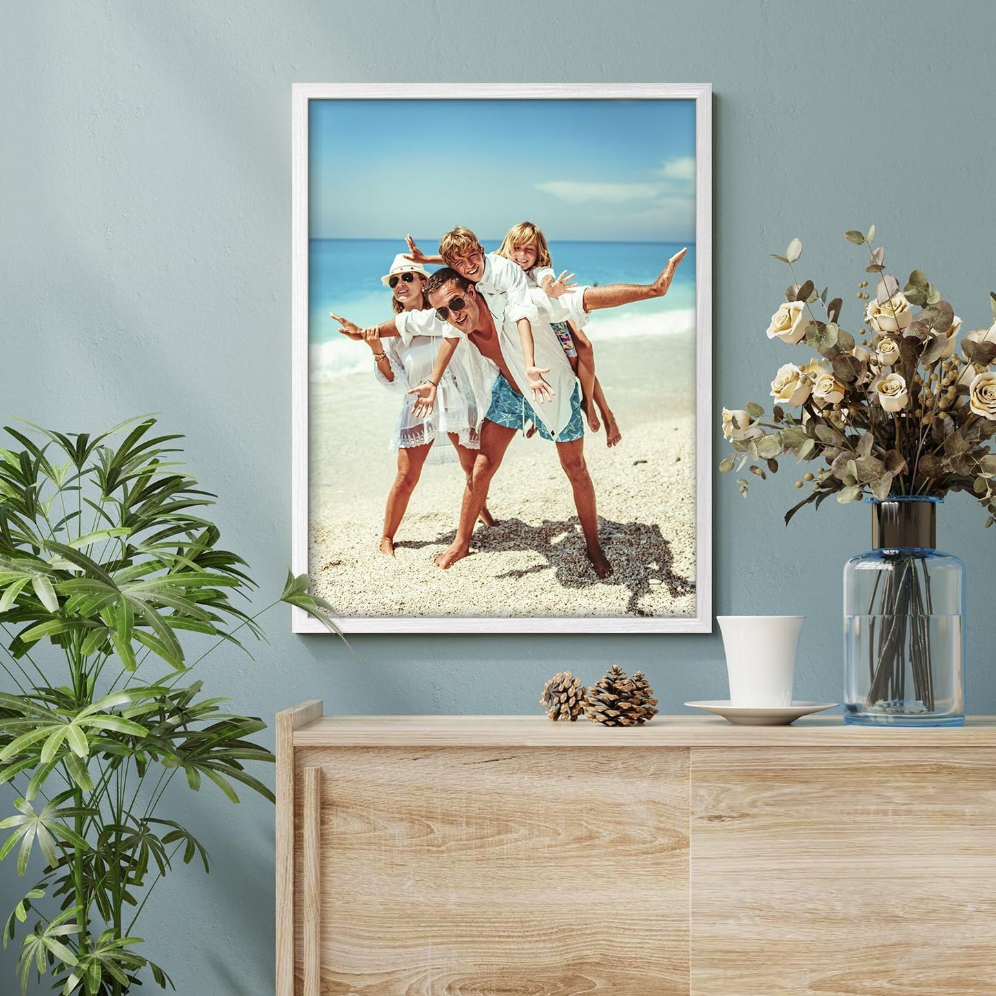 Wall26 Custom Framed Poster - Canvas Wall Art for Living Room & Bedroom Decor | Ready to Hang - 8"x10" White