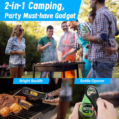 Skiennix Digital Meat Thermometer - Instant Read Cooking Tool with Backlight & Calibration | Perfect for BBQ, Turkey, Candy, Liquids