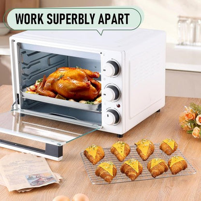Homikit Stainless Steel Quarter Sheet Pan Set - 2 Baking Sheets & Racks for Toaster Oven | 12" x 10" Inch