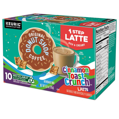 Original Donut Shop Cinnamon Toast Crunch Latte K-Cup Pods - One-Step Brewing, 60 Count