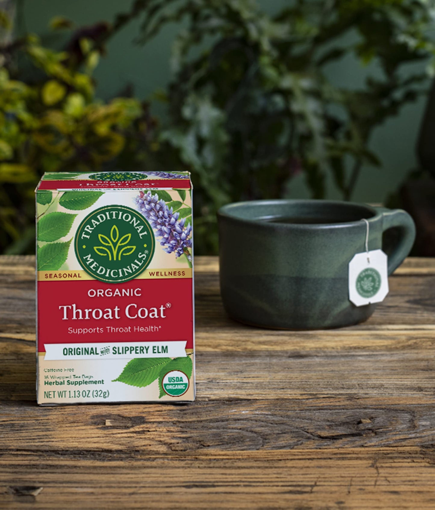 Traditional Medicinals Organic Throat Coat Herbal Wrapped Tea Bags - 16 ct