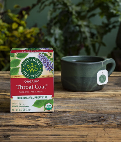 Traditional Medicinals Organic Throat Coat Herbal Wrapped Tea Bags - 16 ct