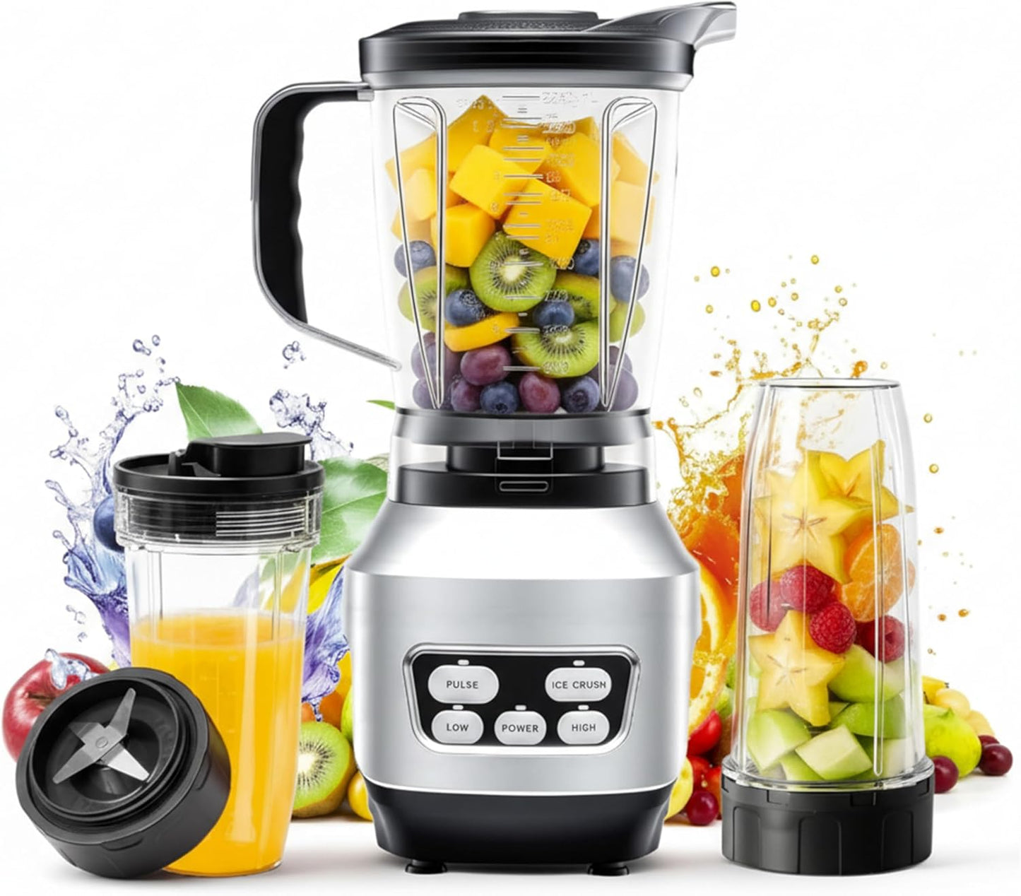 Simple Deluxe Smoothie Blender - 1200W Powerful Kitchen Blender with 60 oz Capacity & BPA-Free Cups | Ice Crushing, Juices, Shakes, Sauces