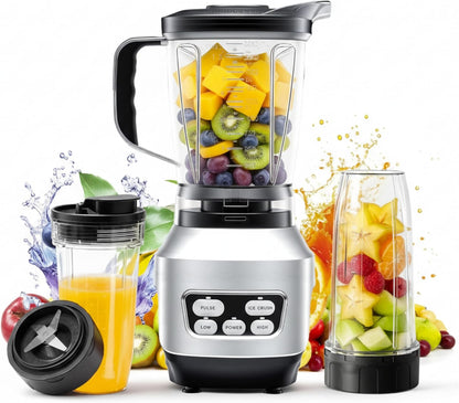 Simple Deluxe Smoothie Blender - 1200W Powerful Kitchen Blender with 60 oz Capacity & BPA-Free Cups | Ice Crushing, Juices, Shakes, Sauces