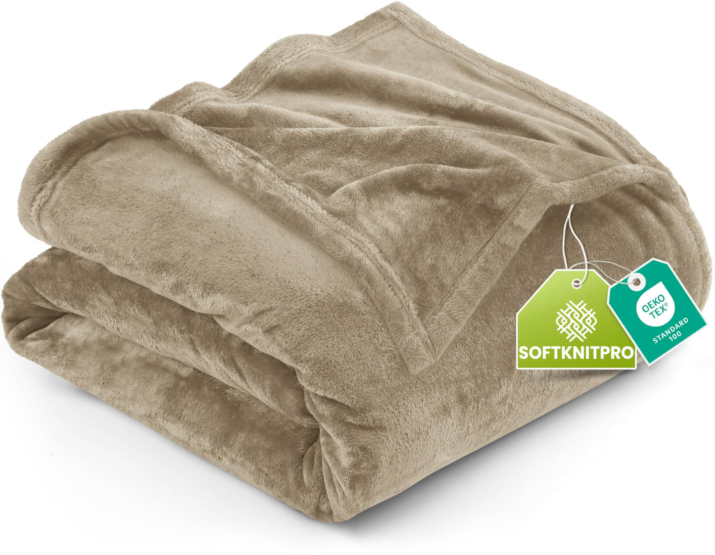 Utopia Bedding Fleece Blanket Twin Size Camel 300GSM Luxury Anti-Static Fuzzy Soft Microfiber Bed Blanket (60x80 Inch)