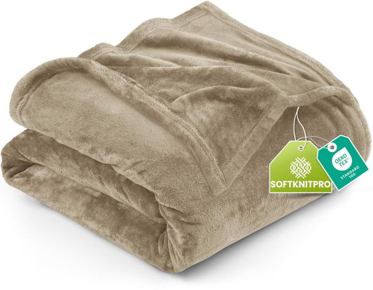 Utopia Bedding Fleece Blanket Twin Size Camel 300GSM Luxury Anti-Static Fuzzy Soft Microfiber Bed Blanket (60x80 Inch)