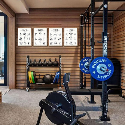 Skiennix Fitness Exercises Wall Art - Dumbbell Workout Poster for Gym & Home Decor | Strength Training Design
