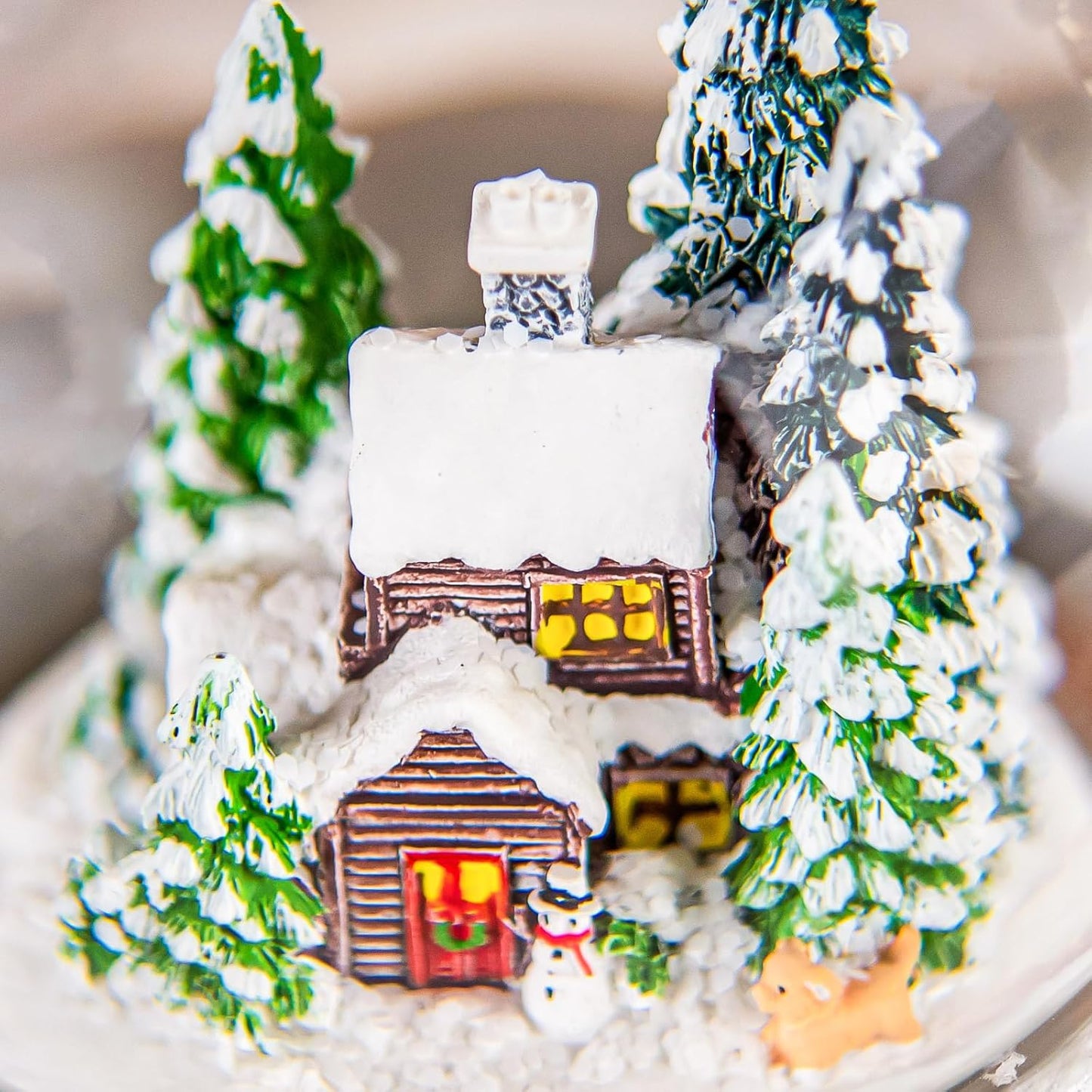 Skiennix Christmas Music Box Snow Globe - Musical Village Glitter Gift for Women & Kids | Plays Silent Night Tune