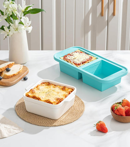 Regine Switzerland 5x5 Small Baking Dish - 28 Oz Ceramic Casserole Dish with Handles | Set of 2, Oven & Microwave Safe