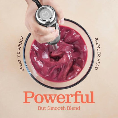 **Powerful Immersion Blender - 500W Electric Hand Blender with Turbo Mode & Detachable Base | Stainless Steel Blades for Soup, Smoothies, Purees**