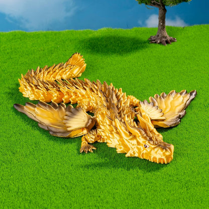 Skiennix 3D Printed Dragon Eggs - Articulated Silk Gold Dragons Inside | 12.5-Inch Decorative Collectible