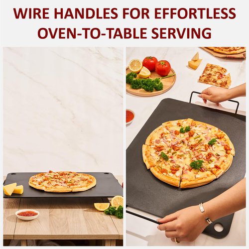 Colenza Pizza Steel for Oven 16 x 20, Heavy-Duty Pizza Baking Steel For Oven with Handles for Crispy Crust for Oven and Grill, Ideal for Sourdough Bread, 16 inch x 20 inch