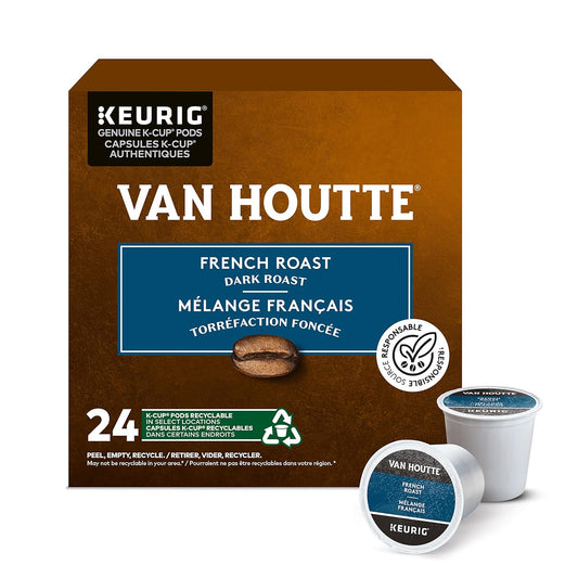 Van Houtte French Roast Coffee K-Cup Pods - Rich Flavor for Keurig Brewers | 24 Count