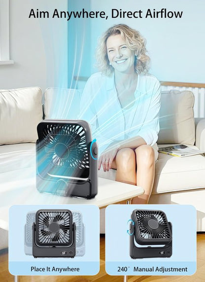 DRIFWIN Magnetic Cruise Approved Fan, 5000mAh Ultra-Slim Travel Fan Rechargeable, 4-Speed, Hook Design, Portable Fan for Cruise Ship Cabin, Bedroom Sleeping, Camping, Travel & Cruise Essentials 2026