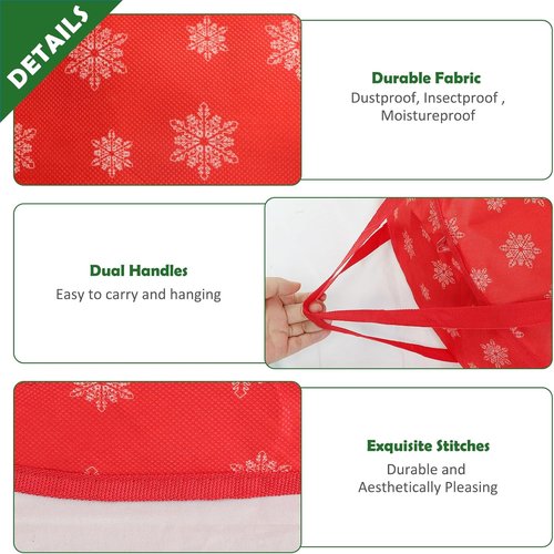 Christmas Wreath Storage Container - 24 Inch Durable Bag with Handles for Holiday Decor - 1 Pack