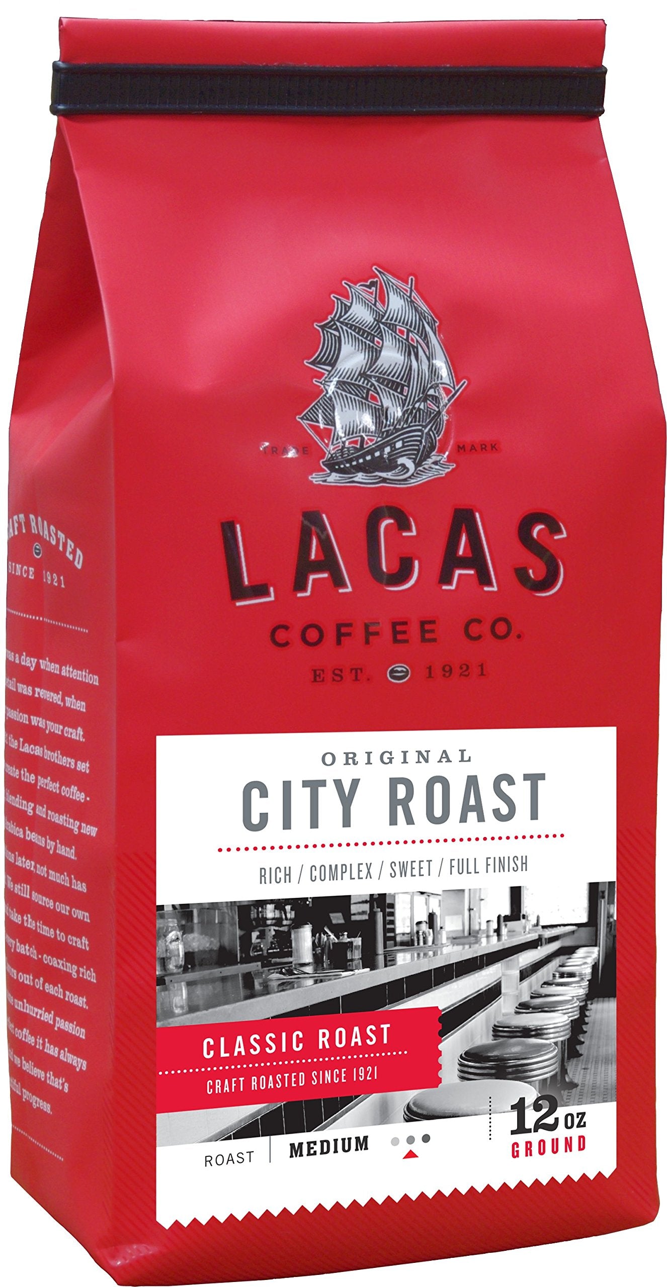 Lacas Coffee Company Original City Roast Medium Fine 12 oz.