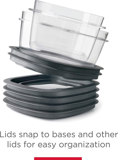 Rubbermaid Premier Food Storage Containers - 10 Piece Set | BPA-Free, Microwave & Dishwasher Safe, Grey