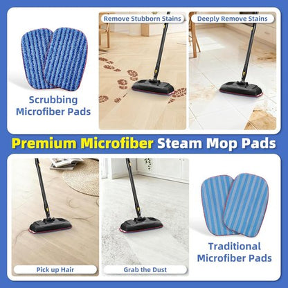 LOVECO Microfiber Mop Pad 6-Pack - Reusable & Machine Washable for McCulloch Steam Cleaners