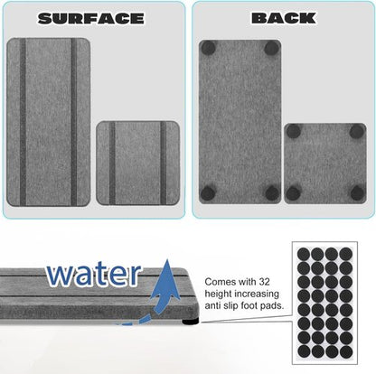 4PCS Skiennix Stone Drying Trays - Water Absorbing Diatomaceous Earth Soap Dish & Coaster Set