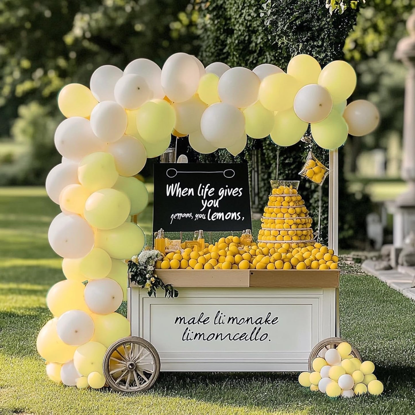 RUBFAC Pastel Yellow Balloons - 129pcs in Various Sizes for Birthday, Wedding, Baby Shower Decor