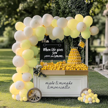 RUBFAC Pastel Yellow Balloons - 129pcs in Various Sizes for Birthday, Wedding, Baby Shower Decor