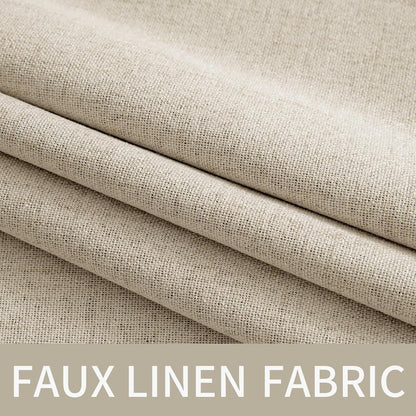 MIULEE 100% Blackout Linen Curtains - Thermal Insulated Room Darkening Drapes | 52 x 84 Inch (2 Panels)