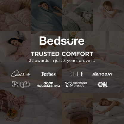 Bedsure Duvet Cover - Extra Soft Prewashed Cotton-Like Polyester, King Size 104x90 Inches, White