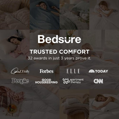 Bedsure California King Duvet Cover Only - Prewashed Cotton-Like Polyester All Season Bedding, Includes 1 Cal King Duvet Cover 104x98 Inches with Zipper Closure, White, (No Comforter, No Pillow Shams)