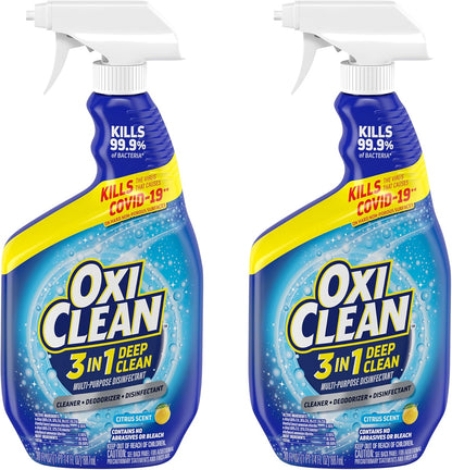 OxiClean 3-in-1 Deep Clean Disinfectant Spray - Multi-Purpose, 30 oz | Pack of 2