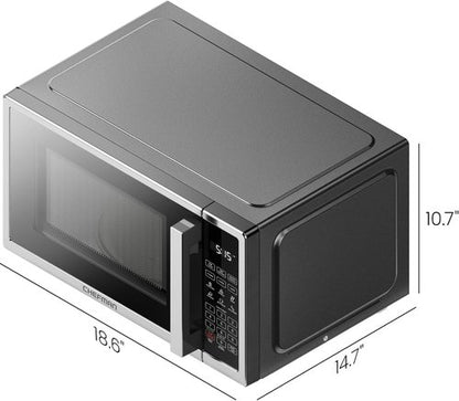 Chefman Microwave Oven - 0.9 Cu. Ft. Digital Stainless Steel | 900 Watts, 6 Presets, Eco Mode, Child Safety Lock