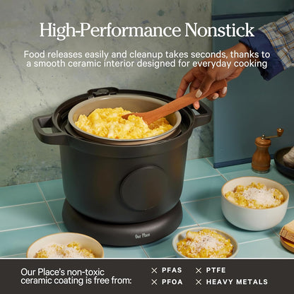 Our Place Dream Cooker - 6 Qt Ceramic Nonstick Multicooker & Pressure Cooker with Touchscreen Controls | Blue Salt
