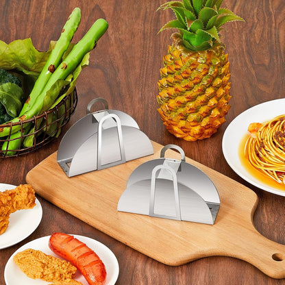Skiennix 4-Pack Stainless Steel Taco Shell Molds - Durable Holders for Crispy Tortillas | Kitchen Cooking Tools