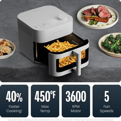 Chefman Crispinator Air Fryer - 6-in-1 with 8 Qt Capacity & TurboFry Pro Technology for Fast, Even Cooking