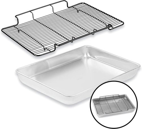 Baker's Secret Non-Toxic Roasting Pan - 18" Large Aluminum Roaster with Rack | Eco-Friendly & PFOA-Free