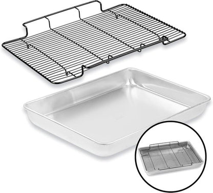 Baker's Secret Non-Toxic Roasting Pan - 18" Large Aluminum Roaster with Rack | Eco-Friendly & PFOA-Free