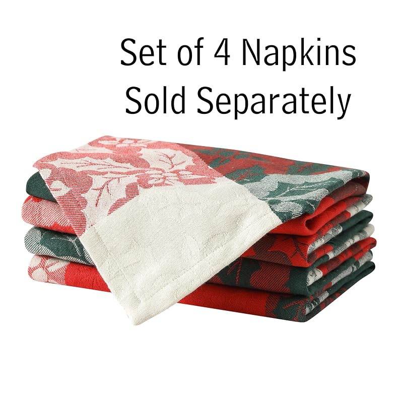 Newbridge Holiday Holly Check 60x102 Inch Rectangle Tablecloth - Cotton-Rich Christmas Nativity
