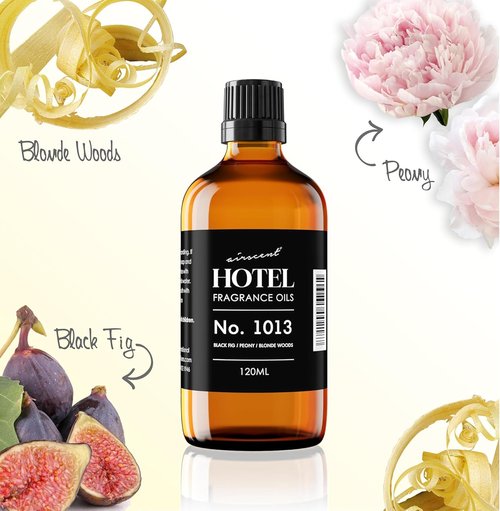 AirScent Hotel Diffuser Oil No. 1013 - Black Fig & Peony - Premium Fragrance for Ultrasonic Diffusers - 10 mL Glass Bottle