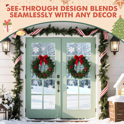 VIS'V Wreath Hanger - Heavy Duty Twist Lock Suction Cup Hooks | 22 LB Capacity, Clear, 2 Pack